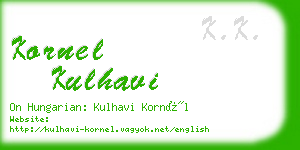 kornel kulhavi business card